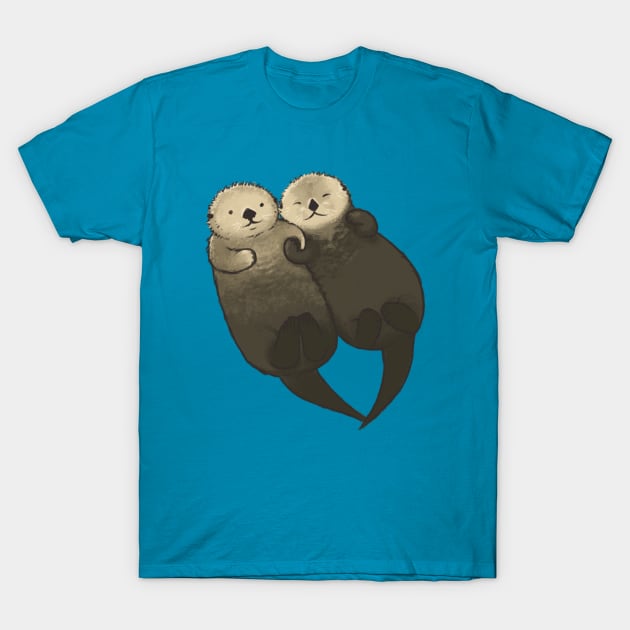 Significant Otters - Otters Holding Hands T-Shirt by Studio Marimo